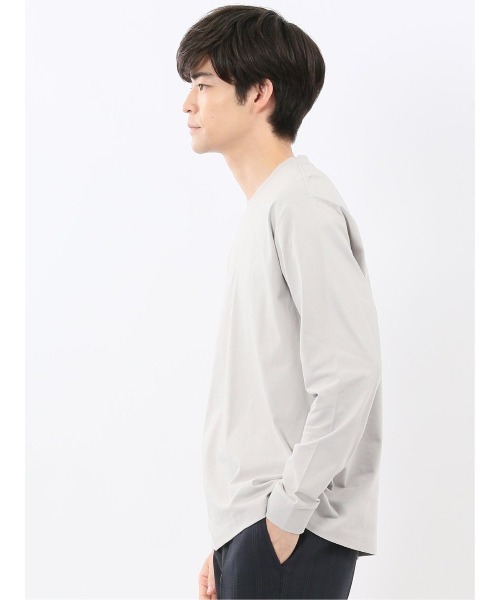 TAKA-Q（タカキュー）の「【綿混 ストレッチ】タカキュー ソロナ天竺 クルーネック 長袖Tシャツ（Tシャツ/カットソー・メンズ・ホワイト/ライトグレー/ダークグリーン/ブラック・X-LARGE/MEDIUM/LARGE）」の15枚目の写真
