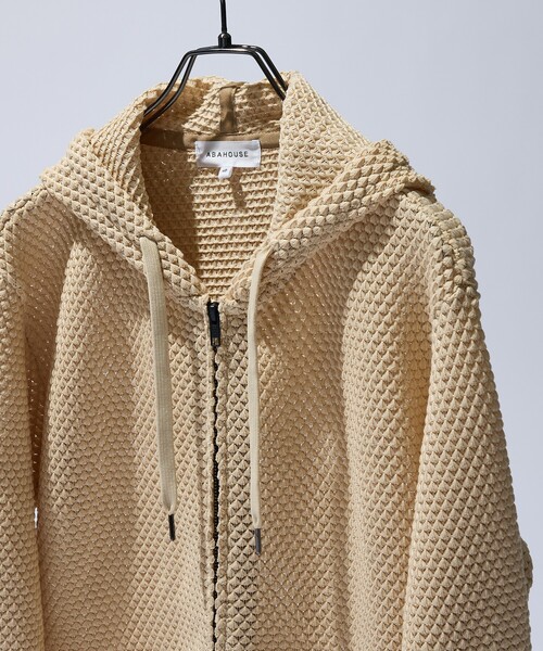 ABAHOUSE（アバハウス）の「メッシュニット ダブルジップパーカー（パーカー・メンズ・ベージュ/ブラック/オレンジ・48/46/44）」の3枚目の写真