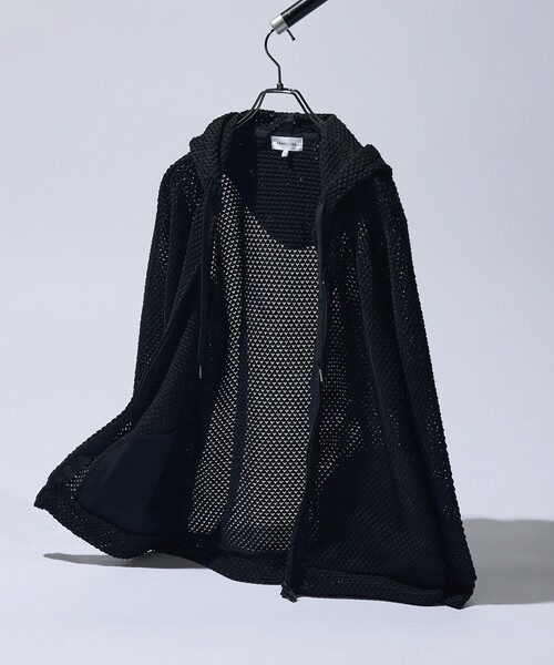 ABAHOUSE（アバハウス）の「メッシュニット ダブルジップパーカー（パーカー・メンズ・ベージュ/ブラック/オレンジ・48/46/44）」の2枚目の写真