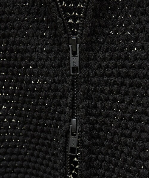 ABAHOUSE（アバハウス）の「メッシュニット ダブルジップパーカー（パーカー・メンズ・ベージュ/ブラック/オレンジ・48/46/44）」の9枚目の写真