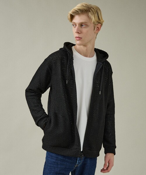 ABAHOUSE（アバハウス）の「メッシュニット ダブルジップパーカー（パーカー・メンズ・ベージュ/ブラック/オレンジ・48/46/44）」の18枚目の写真