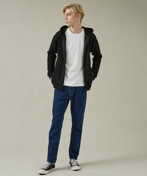 ABAHOUSE（アバハウス）の「メッシュニット ダブルジップパーカー（パーカー・メンズ・ベージュ/ブラック/オレンジ・48/46/44）」の19枚目の写真