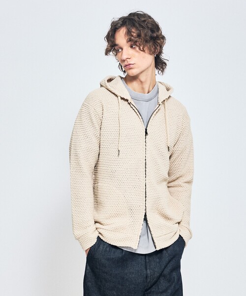 ABAHOUSE（アバハウス）の「メッシュニット ダブルジップパーカー（パーカー・メンズ・ベージュ/ブラック/オレンジ・48/46/44）」の12枚目の写真