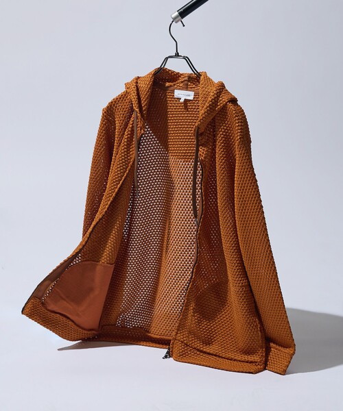 ABAHOUSE（アバハウス）の「メッシュニット ダブルジップパーカー（パーカー・メンズ・ベージュ/ブラック/オレンジ・48/46/44）」の6枚目の写真