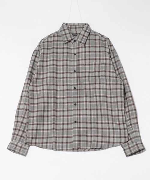 ８(eight)（エイト）の「チェックネルシャツ（シャツ/ブラウス・メンズ・ブラック/ブルー/グレー/ホワイト・MEDIUM/LARGE）」の3枚目の写真