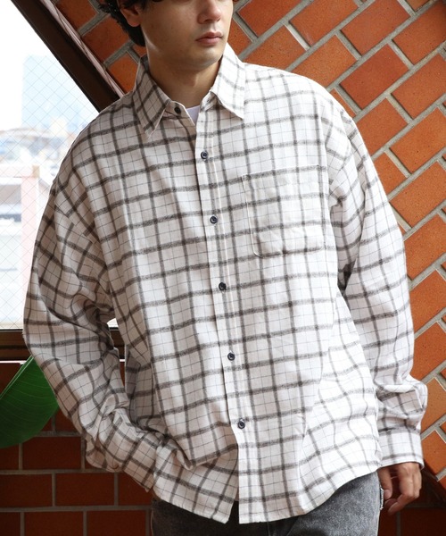 ８(eight)（エイト）の「チェックネルシャツ（シャツ/ブラウス・メンズ・ブラック/ブルー/グレー/ホワイト・MEDIUM/LARGE）」の6枚目の写真