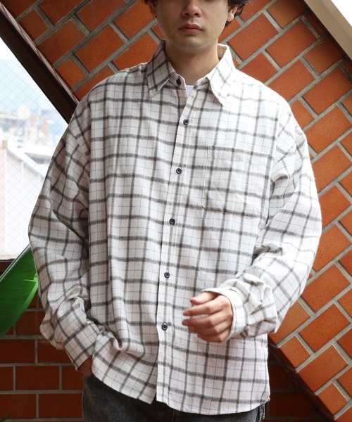 ８(eight)（エイト）の「チェックネルシャツ（シャツ/ブラウス・メンズ・ブラック/ブルー/グレー/ホワイト・MEDIUM/LARGE）」の7枚目の写真