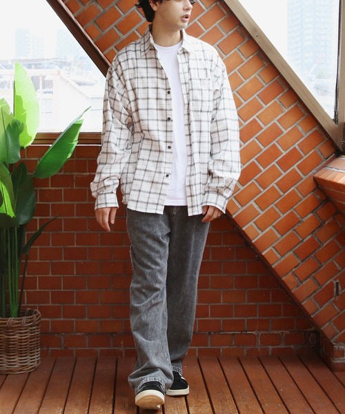 ８(eight)（エイト）の「チェックネルシャツ（シャツ/ブラウス・メンズ・ブラック/ブルー/グレー/ホワイト・MEDIUM/LARGE）」の10枚目の写真