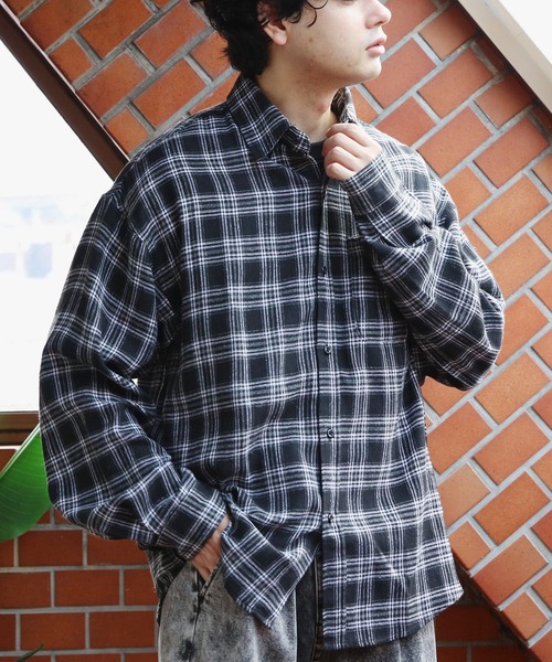 ８(eight)（エイト）の「チェックネルシャツ（シャツ/ブラウス・メンズ・ブラック/ブルー/グレー/ホワイト・MEDIUM/LARGE）」の17枚目の写真