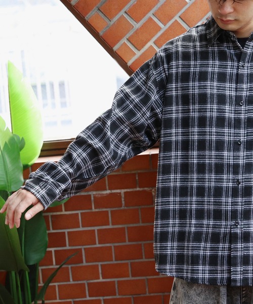 ８(eight)（エイト）の「チェックネルシャツ（シャツ/ブラウス・メンズ・ブラック/ブルー/グレー/ホワイト・MEDIUM/LARGE）」の21枚目の写真