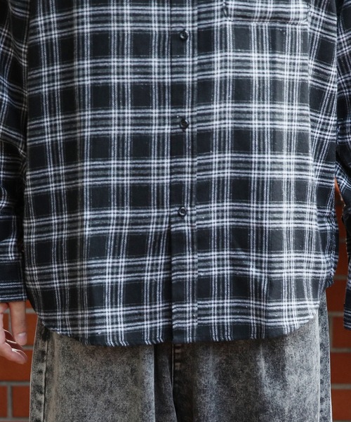 ８(eight)（エイト）の「チェックネルシャツ（シャツ/ブラウス・メンズ・ブラック/ブルー/グレー/ホワイト・MEDIUM/LARGE）」の22枚目の写真