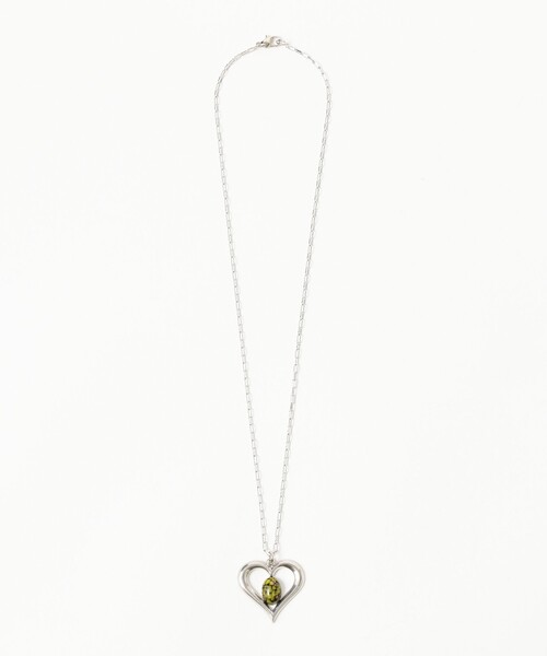 Ray BEAMS(レイビームス)の「ハートフレーム ストーン ネックレス(ネックレス・レディース・ミント/レッド・ONE SIZE)」の5枚目の写真