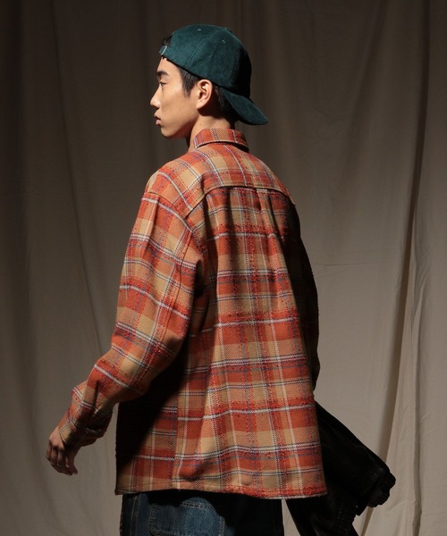 niko and...(ニコアンド)の「ヘビーウェイトチェックシャツ(シャツ/ブラウス・メンズ・グリーン/オレンジ・MEDIUM/LARGE)」の21枚目の写真
