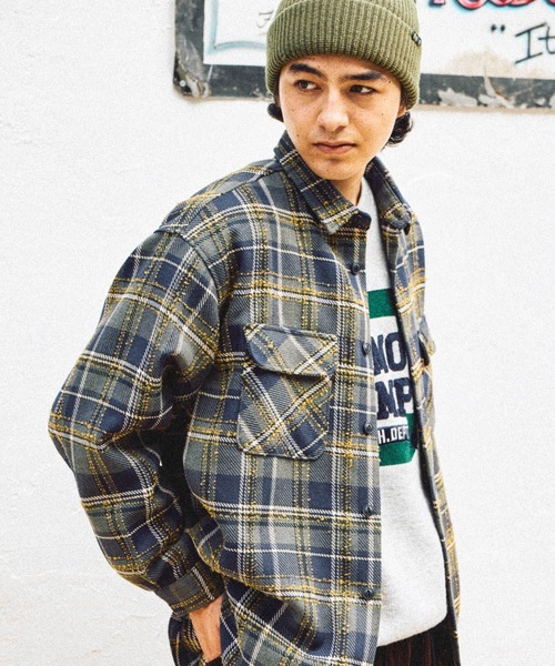 niko and...(ニコアンド)の「ヘビーウェイトチェックシャツ(シャツ/ブラウス・メンズ・グリーン/オレンジ・MEDIUM/LARGE)」の7枚目の写真