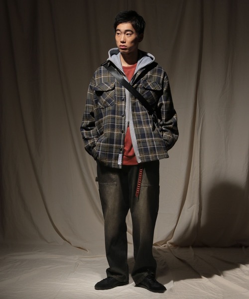 niko and...(ニコアンド)の「ヘビーウェイトチェックシャツ(シャツ/ブラウス・メンズ・グリーン/オレンジ・MEDIUM/LARGE)」の3枚目の写真