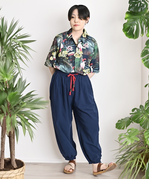 MARAI(マーライ)の「綿麻サルエルパンツ(その他パンツ・レディース・ブラウン/グリーン/ブラック/カーキ/ネイビー・FREE)」の16枚目の写真