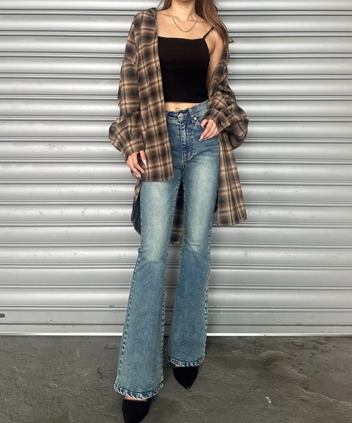 EGOIST（エゴイスト）の「ウォームチェック柄オーバーシャツ（シャツ/ブラウス・レディース・ブラック/ブラウン・FREE）」の20枚目の写真