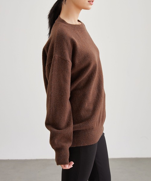 Lace Ladies(レースレディース)の「ウールタッチ クルーネック オーバーサイズ ニット プルオーバー(ニット/セーター・レディース・ブラック/アイボリー/チャコールグレー/グレー/ブラウン・FREE)」の17枚目の写真