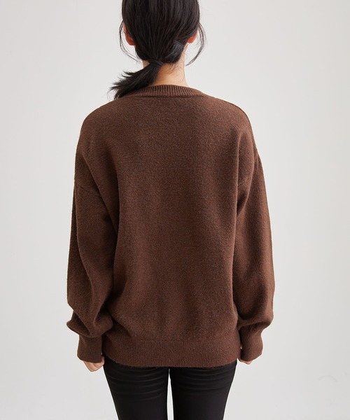 Lace Ladies(レースレディース)の「ウールタッチ クルーネック オーバーサイズ ニット プルオーバー(ニット/セーター・レディース・ブラック/アイボリー/チャコールグレー/グレー/ブラウン・FREE)」の18枚目の写真