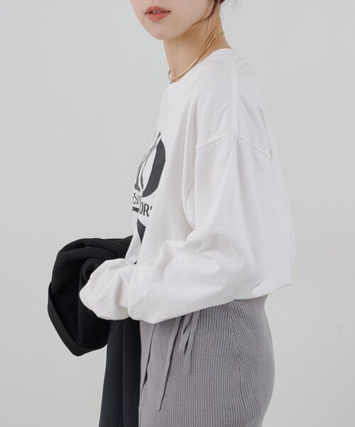 SHENERY（シーナリー）の「MOOD TEE（Tシャツ/カットソー・レディース・ホワイト/ブラウン・FREE）」の5枚目の写真