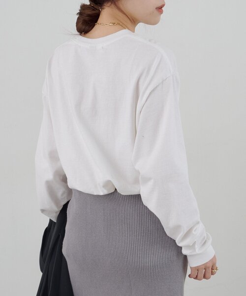 SHENERY（シーナリー）の「MOOD TEE（Tシャツ/カットソー・レディース・ホワイト/ブラウン・FREE）」の6枚目の写真