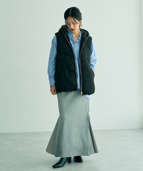 YECCA VECCA（イェッカヴェッカ）の「中綿フーディージレ（ベスト・レディース・ブラウン/ブラック/グレイッシュベージュ・FREE）」の8枚目の写真