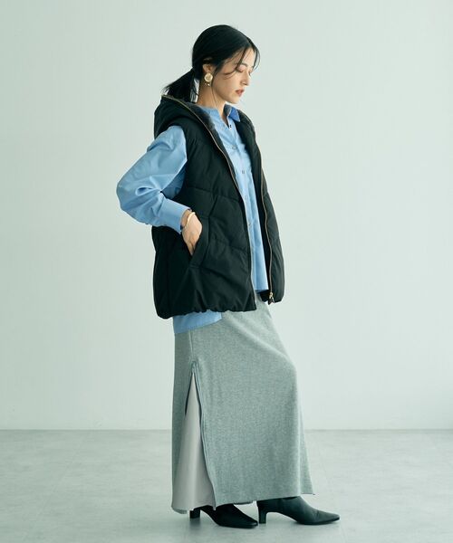 YECCA VECCA（イェッカヴェッカ）の「中綿フーディージレ（ベスト・レディース・ブラウン/ブラック/グレイッシュベージュ・FREE）」の11枚目の写真