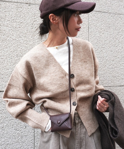 gossara(ゴサラ)の「アルパカタッチVネックCD(カーディガン/ボレロ・レディース・ベージュ/チャコール/アイボリー・FREE)」の3枚目の写真