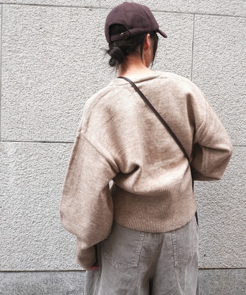 gossara(ゴサラ)の「アルパカタッチVネックCD(カーディガン/ボレロ・レディース・ベージュ/チャコール/アイボリー・FREE)」の10枚目の写真