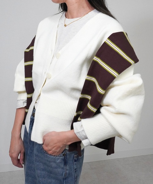 gossara(ゴサラ)の「アルパカタッチVネックCD(カーディガン/ボレロ・レディース・ベージュ/チャコール/アイボリー・FREE)」の14枚目の写真