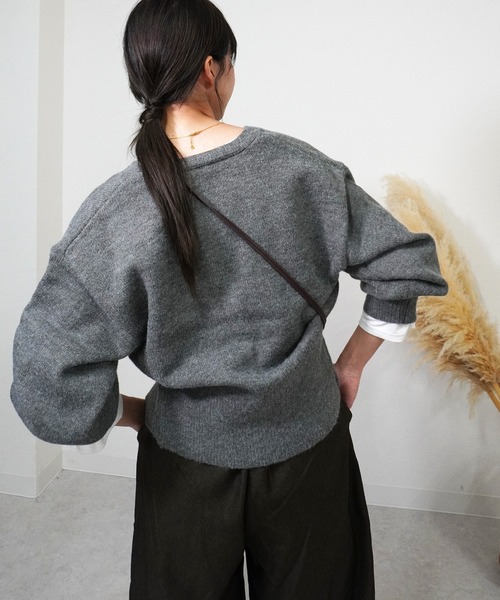 gossara(ゴサラ)の「アルパカタッチVネックCD(カーディガン/ボレロ・レディース・ベージュ/チャコール/アイボリー・FREE)」の7枚目の写真