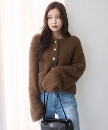 EIMY ISTOIRE(GC~[CXg[)TEDDY KNIT JACKET(m[J[WPbg)