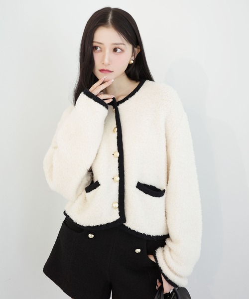 TEDDY KNIT JACKET（ノーカラージャケット）｜EIMY ISTOIRE（エイミー