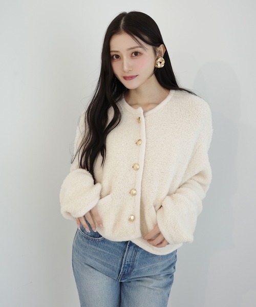 セール】TEDDY KNIT JACKET（ノーカラージャケット）｜EIMY ISTOIRE