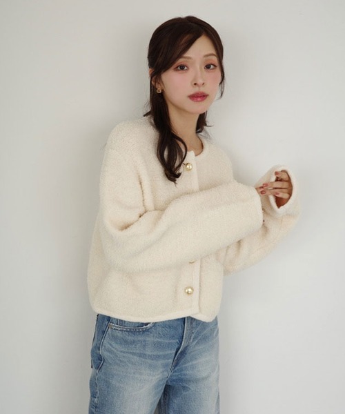 TEDDY KNIT JACKET（ノーカラージャケット）｜EIMY ISTOIRE（エイミー