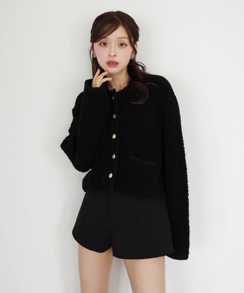 TEDDY KNIT JACKET（ノーカラージャケット）｜EIMY ISTOIRE（エイミー