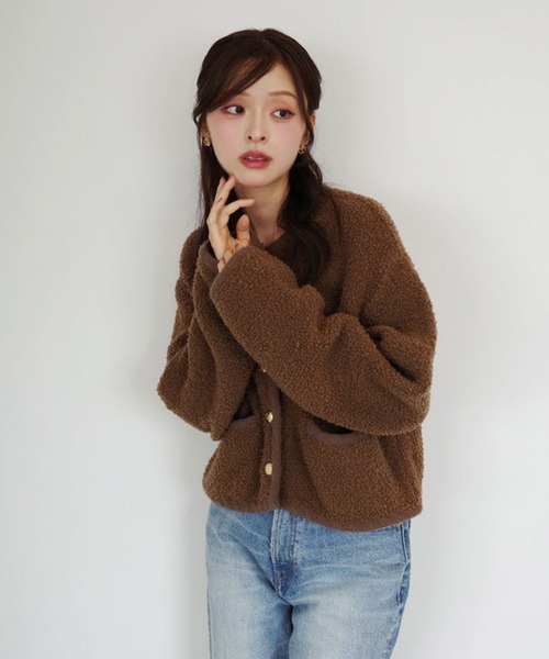 TEDDY KNIT JACKET（ノーカラージャケット）｜EIMY ISTOIRE