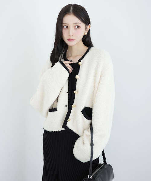 TEDDY KNIT JACKET（ノーカラージャケット）｜EIMY ISTOIRE（エイミー