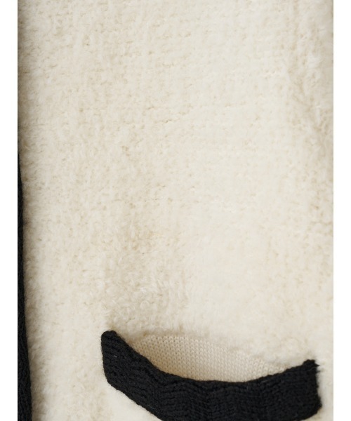 EIMY ISTOIRE(エイミーイストワール)の「TEDDY KNIT JACKET(ノーカラージャケット・レディース・ブラウン/オフホワイト/ブラック/その他8/ホワイト/ピンク・F)」の7枚目の写真