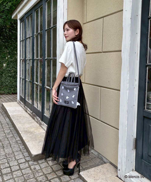 MIIA（ミーア）の「miffy パールリボンTシャツ（Tシャツ/カットソー・レディース・オフホワイト/ブラック・FREE）」の12枚目の写真