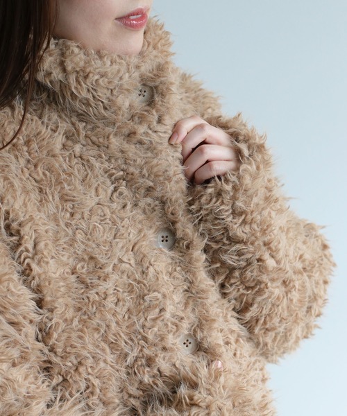 cepo（セポ）の「〈ふわふわ、柔らか、大人可愛い♪〉カールファーブルゾン（ブルゾン・レディース・ベージュ/ブラウン/オフホワイト・M）」の20枚目の写真