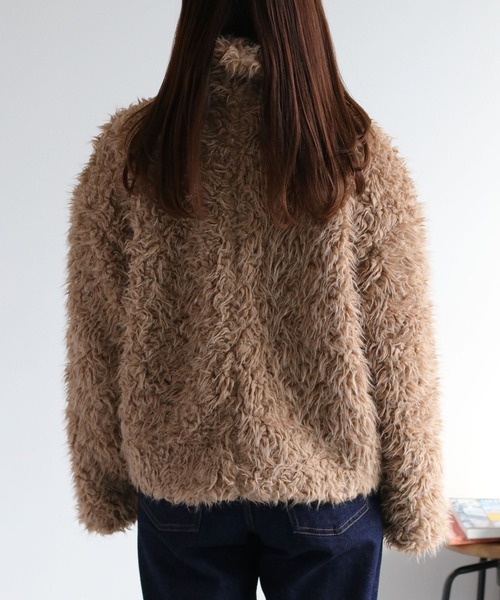 cepo（セポ）の「〈ふわふわ、柔らか、大人可愛い♪〉カールファーブルゾン（ブルゾン・レディース・ベージュ/ブラウン/オフホワイト・M）」の19枚目の写真