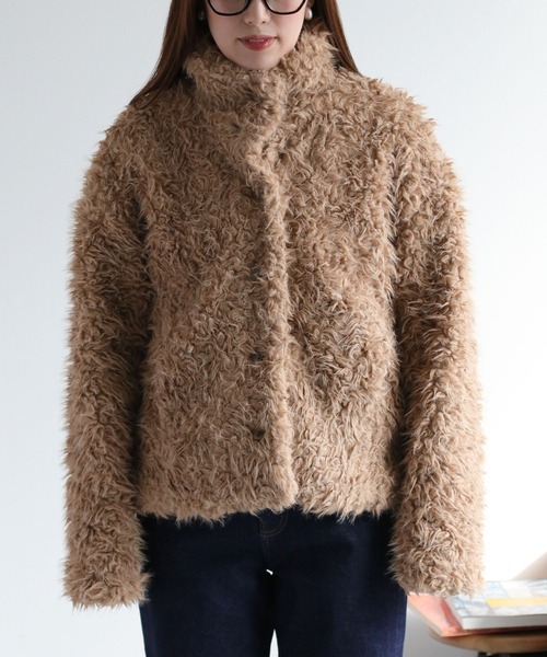 cepo（セポ）の「〈ふわふわ、柔らか、大人可愛い♪〉カールファーブルゾン（ブルゾン・レディース・ベージュ/ブラウン/オフホワイト・M）」の17枚目の写真
