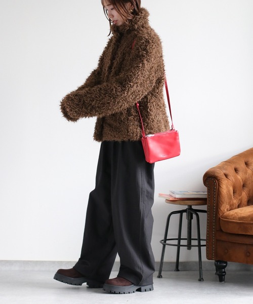 cepo（セポ）の「〈ふわふわ、柔らか、大人可愛い♪〉カールファーブルゾン（ブルゾン・レディース・ベージュ/ブラウン/オフホワイト・M）」の5枚目の写真