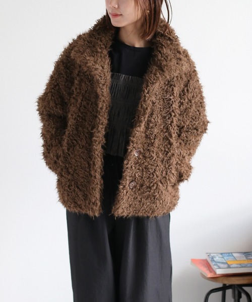 cepo（セポ）の「〈ふわふわ、柔らか、大人可愛い♪〉カールファーブルゾン（ブルゾン・レディース・ベージュ/ブラウン/オフホワイト・M）」の15枚目の写真