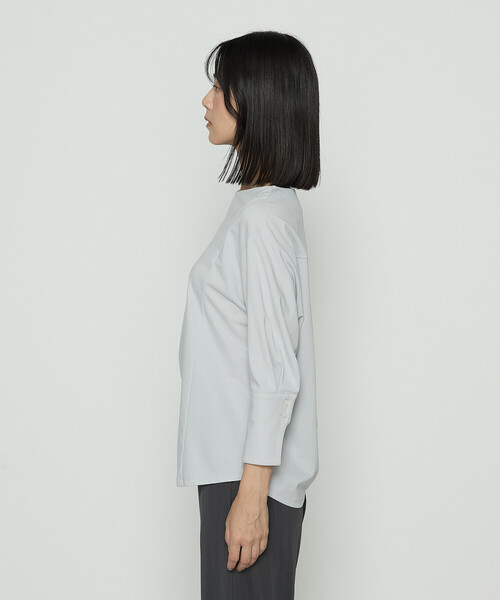 Gabardine K.T(ギャバジンケーティー)の「80/-ポンチ ブラウス見えプルオーバー(Tシャツ/カットソー・レディース・ライトベージュ/ブラック/チャコール/ライトグレー・9号)」の16枚目の写真