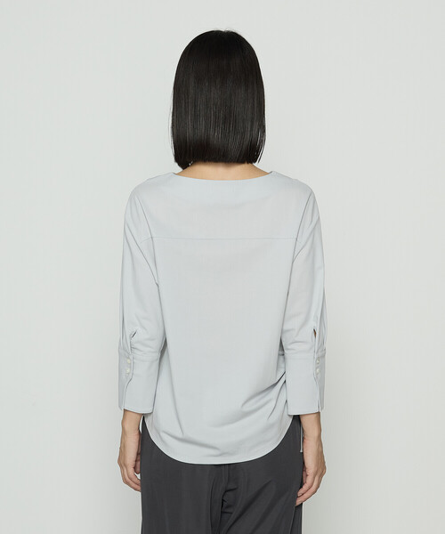 Gabardine K.T(ギャバジンケーティー)の「80/-ポンチ ブラウス見えプルオーバー(Tシャツ/カットソー・レディース・ライトベージュ/ブラック/チャコール/ライトグレー・9号)」の18枚目の写真