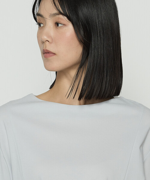 Gabardine K.T(ギャバジンケーティー)の「80/-ポンチ ブラウス見えプルオーバー(Tシャツ/カットソー・レディース・ライトベージュ/ブラック/チャコール/ライトグレー・9号)」の19枚目の写真