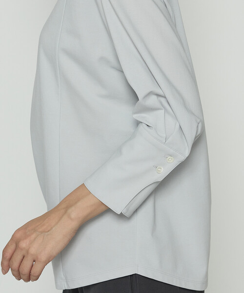 Gabardine K.T(ギャバジンケーティー)の「80/-ポンチ ブラウス見えプルオーバー(Tシャツ/カットソー・レディース・ライトベージュ/ブラック/チャコール/ライトグレー・9号)」の20枚目の写真