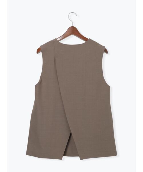 Te chichi(テチチ)の「ノーカラーダブルブレストジレ(ベスト・レディース・ブラウン/グレー・F)」の16枚目の写真